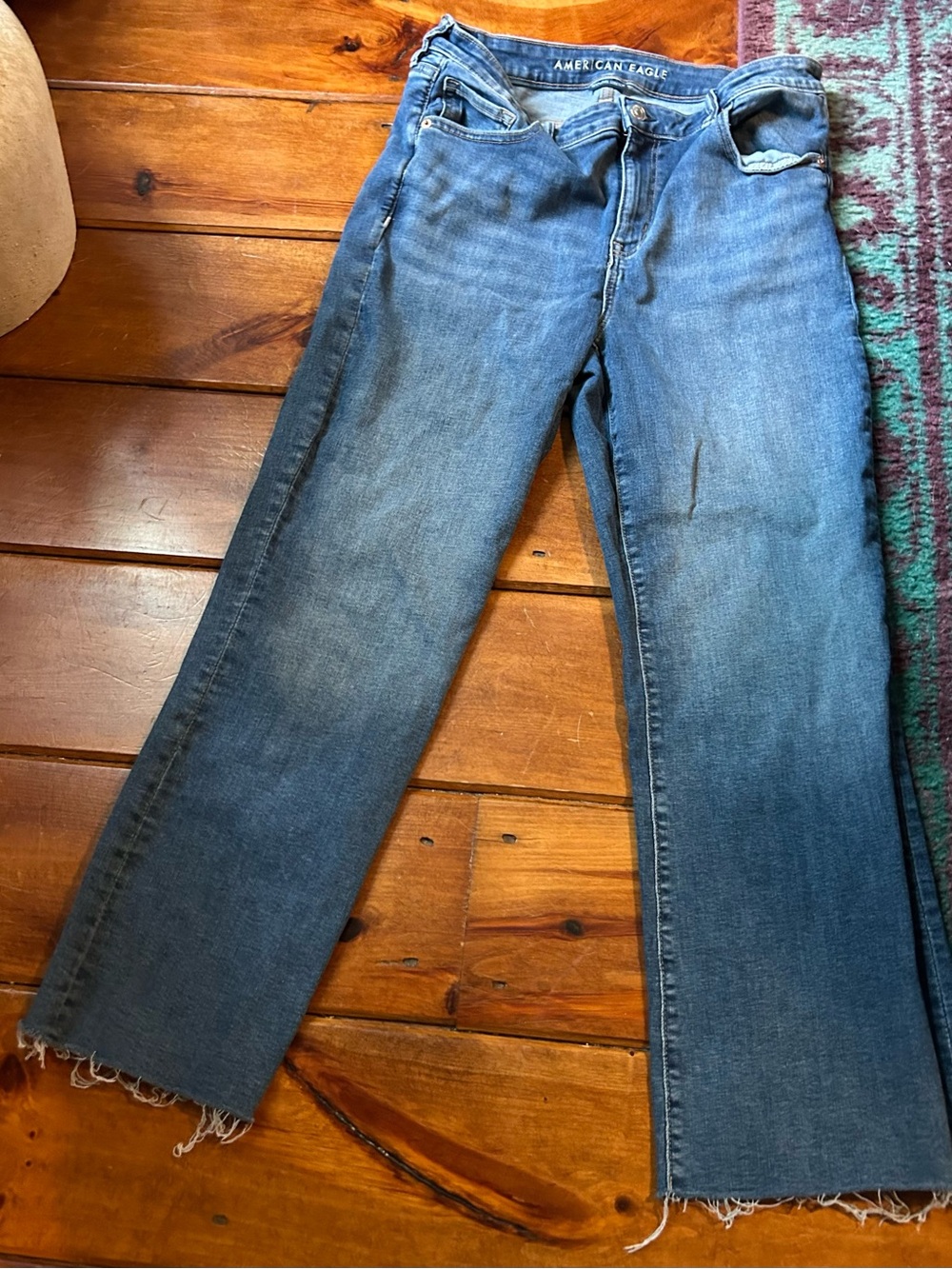 American Eagle High Rise Kick Boot Crop Jeans size 10